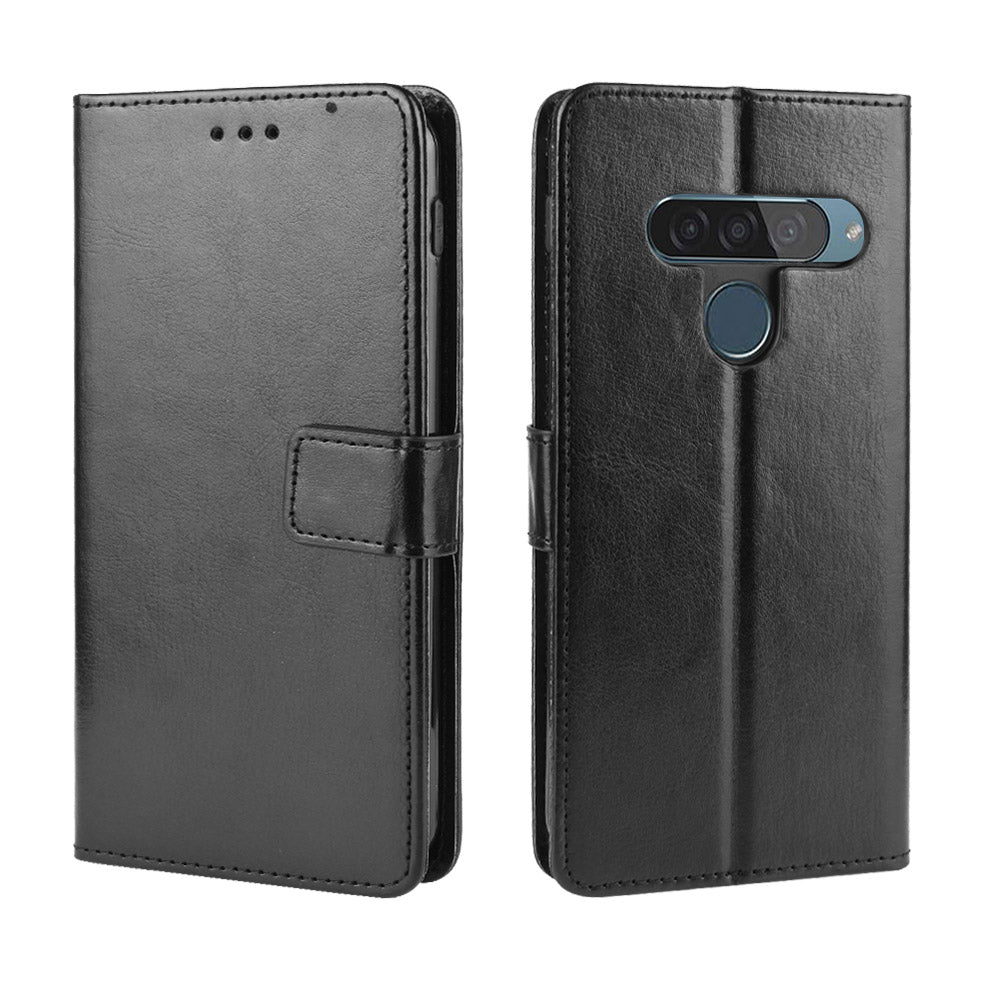 Crazy Horse Leather Wallet Case for LG G8s ThinQ
