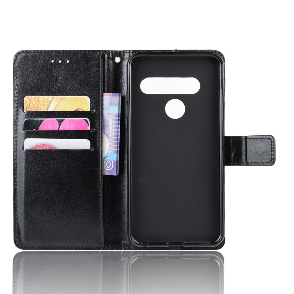 Crazy Horse Leather Wallet Case for LG G8s ThinQ
