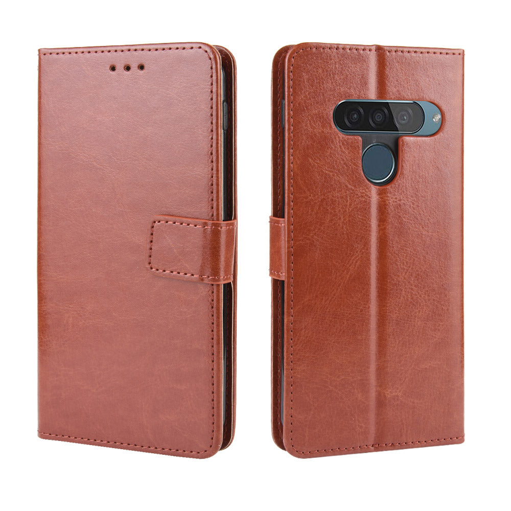 Crazy Horse Leather Wallet Case for LG G8s ThinQ