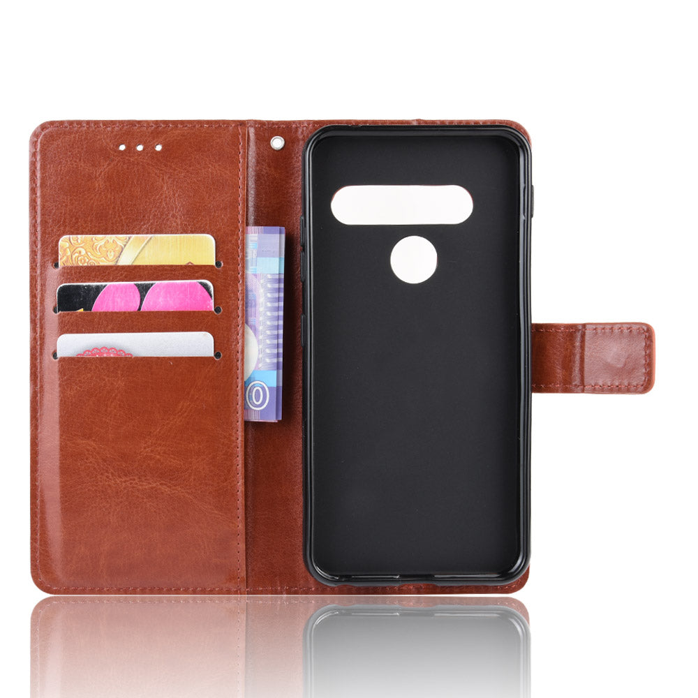 Crazy Horse Leather Wallet Case for LG G8s ThinQ
