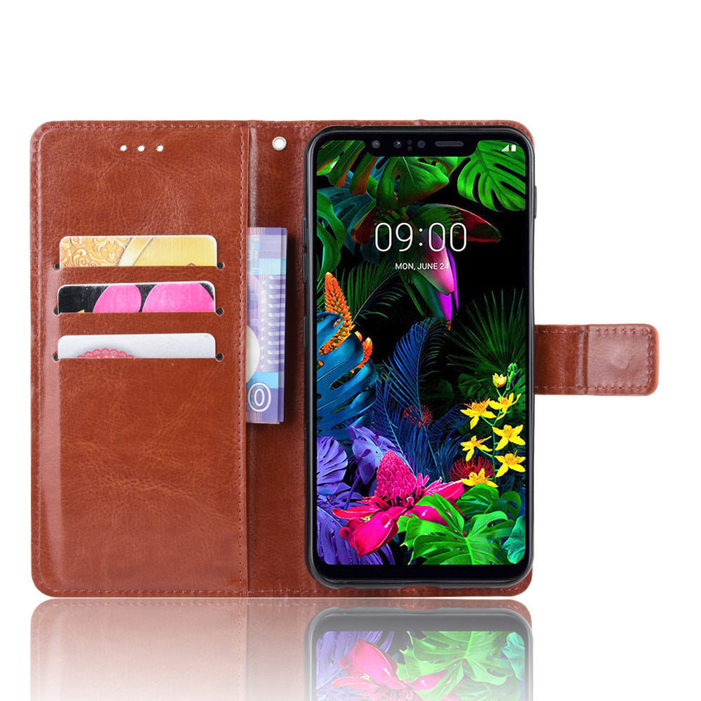 Crazy Horse Leather Wallet Case for LG G8s ThinQ