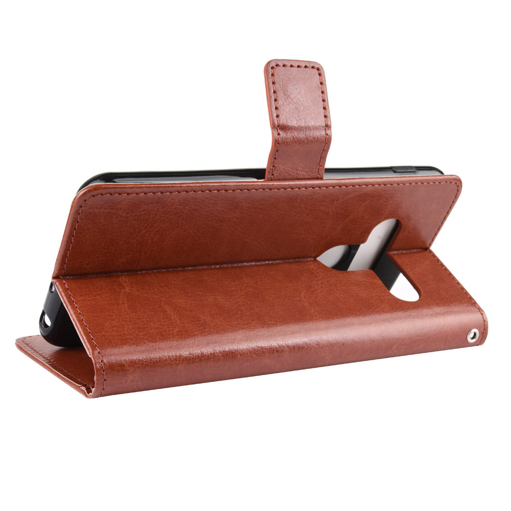 Crazy Horse Leather Wallet Case for LG G8s ThinQ