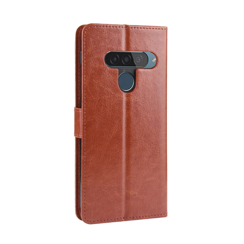 Crazy Horse Leather Wallet Case for LG G8s ThinQ