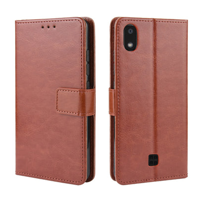 Crazy Horse Skin Leather Wallet Case Shell for LG K20 (2019)