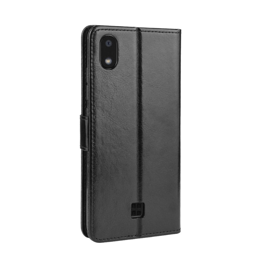 Crazy Horse Skin Leather Wallet Case Shell for LG K20 (2019)