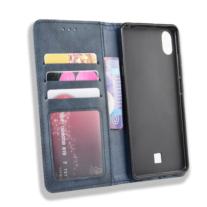Vintage Style Stand Leather Wallet Stand Case for LG K20 (2019)