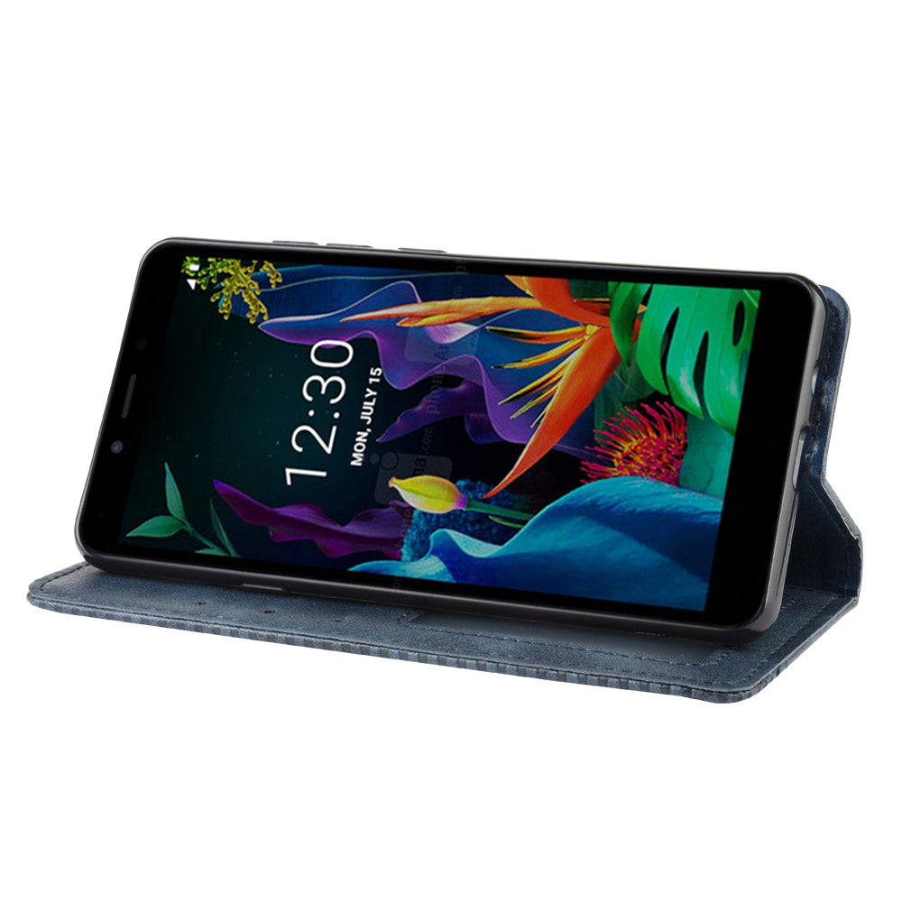 Vintage Style Stand Leather Wallet Stand Case for LG K20 (2019)
