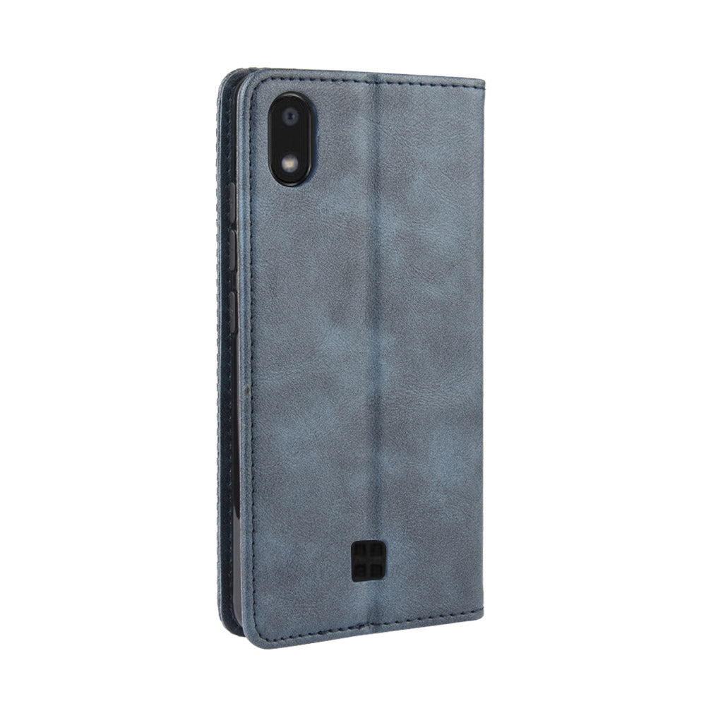 Vintage Style Stand Leather Wallet Stand Case for LG K20 (2019)