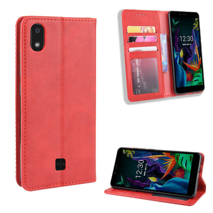 Vintage Style Stand Leather Wallet Stand Case for LG K20 (2019)