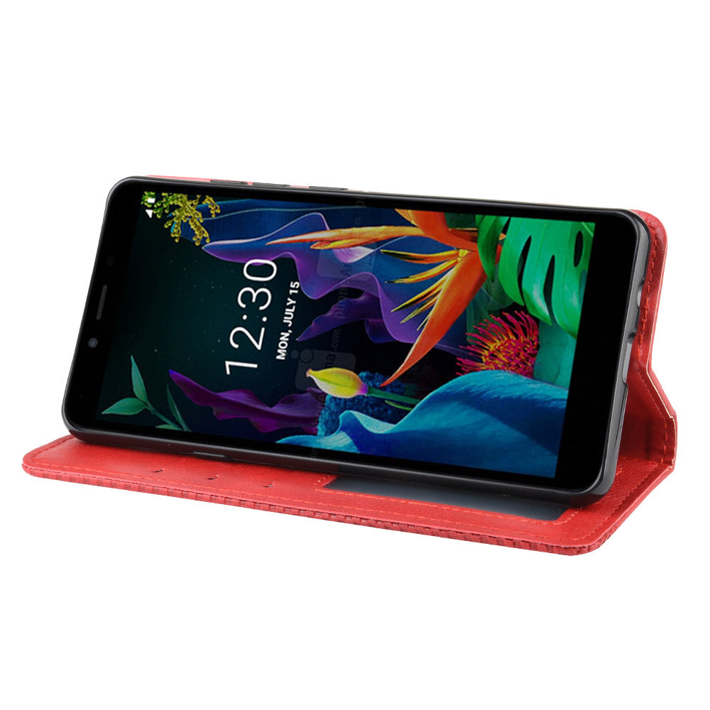 Vintage Style Stand Leather Wallet Stand Case for LG K20 (2019)