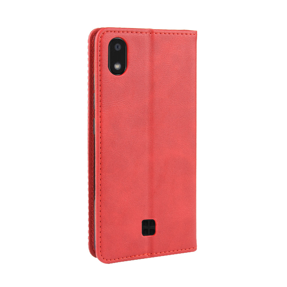 Vintage Style Stand Leather Wallet Stand Case for LG K20 (2019)