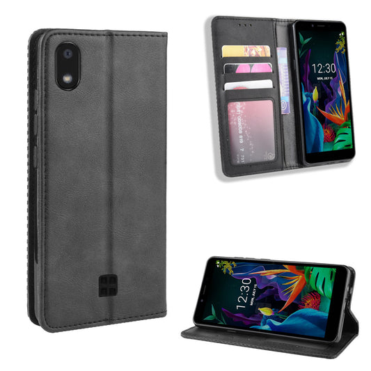 Vintage Style Stand Leather Wallet Stand Case for LG K20 (2019)