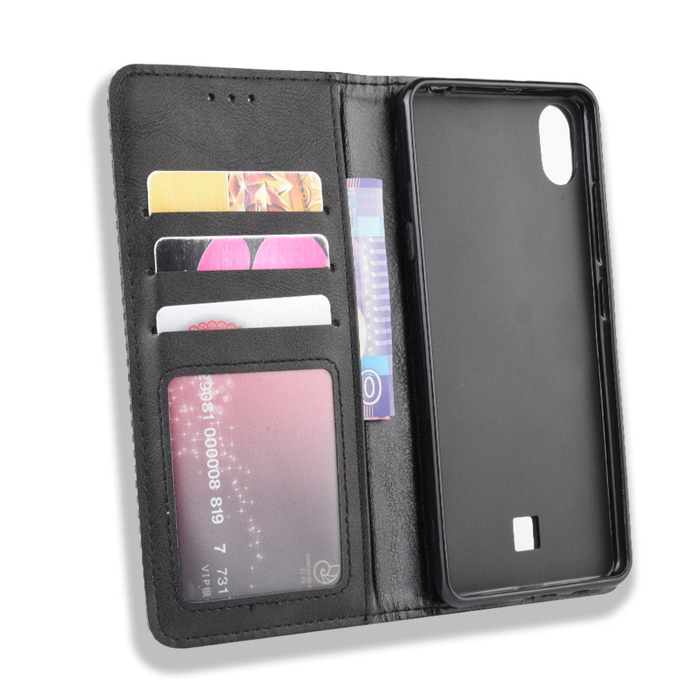 Vintage Style Stand Leather Wallet Stand Case for LG K20 (2019)