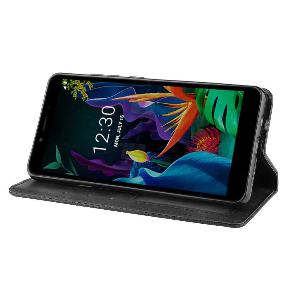 Vintage Style Stand Leather Wallet Stand Case for LG K20 (2019)