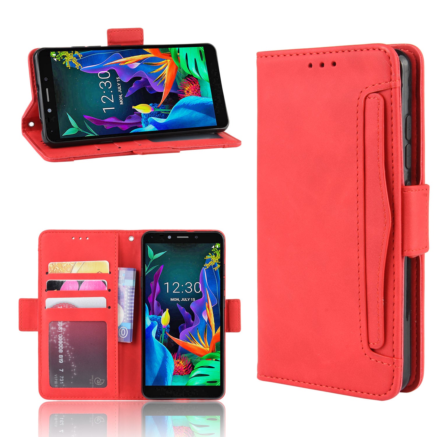 Wallet Leather Stand Phone Cover Case for LG K20 (2019)