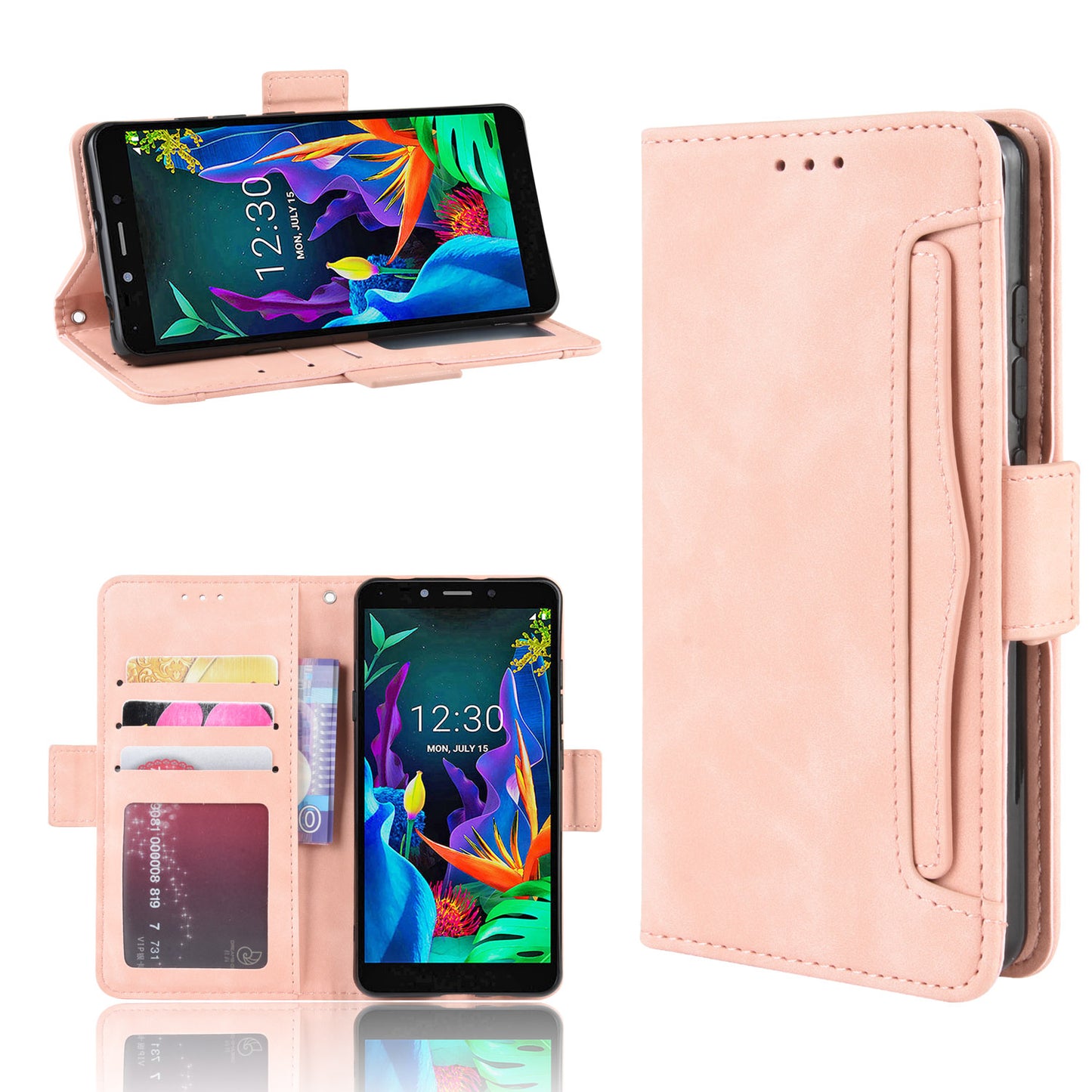 Wallet Leather Stand Phone Cover Case for LG K20 (2019)