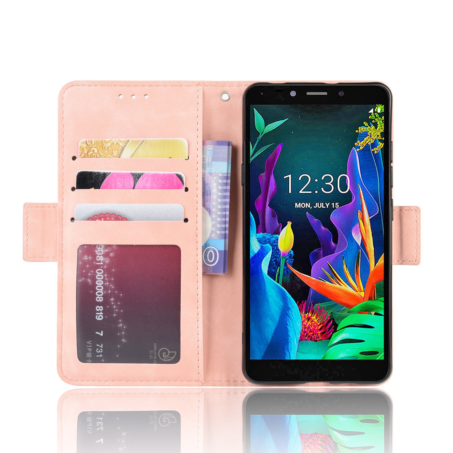 Wallet Leather Stand Phone Cover Case for LG K20 (2019)