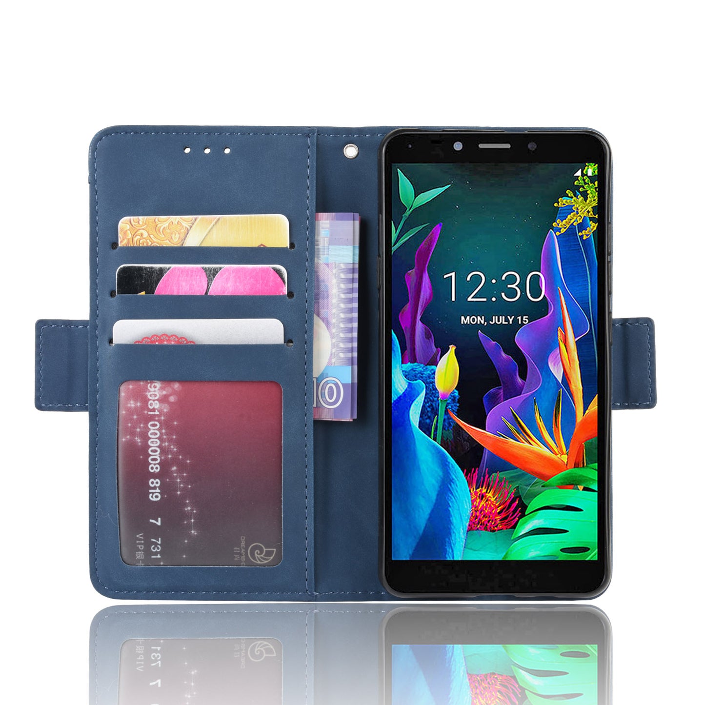Wallet Leather Stand Phone Cover Case for LG K20 (2019)