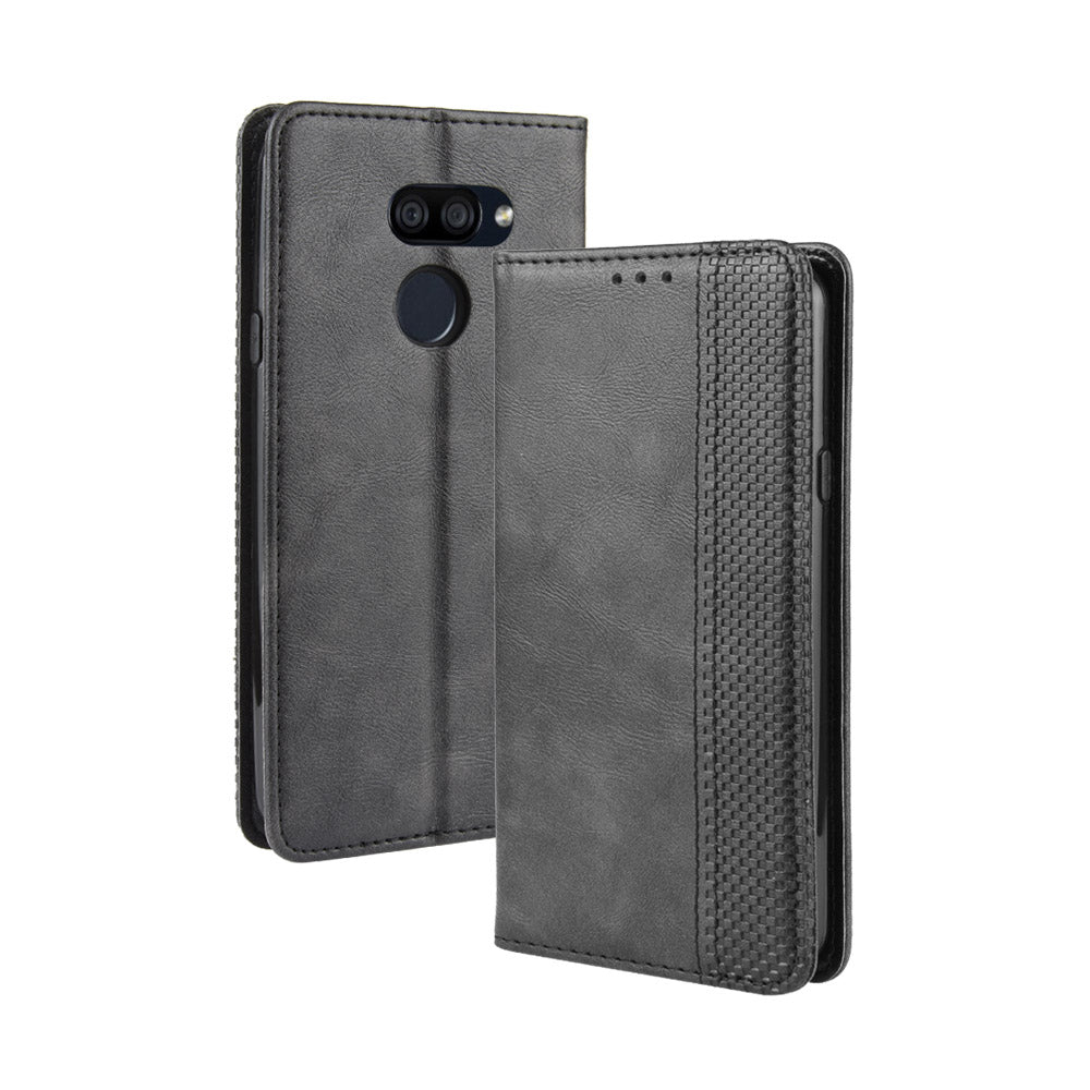 Vintage Style Leather Wallet Stand Case for LG K40S