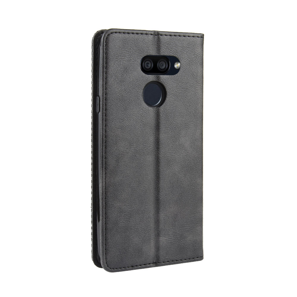 Vintage Style Leather Wallet Stand Case for LG K40S