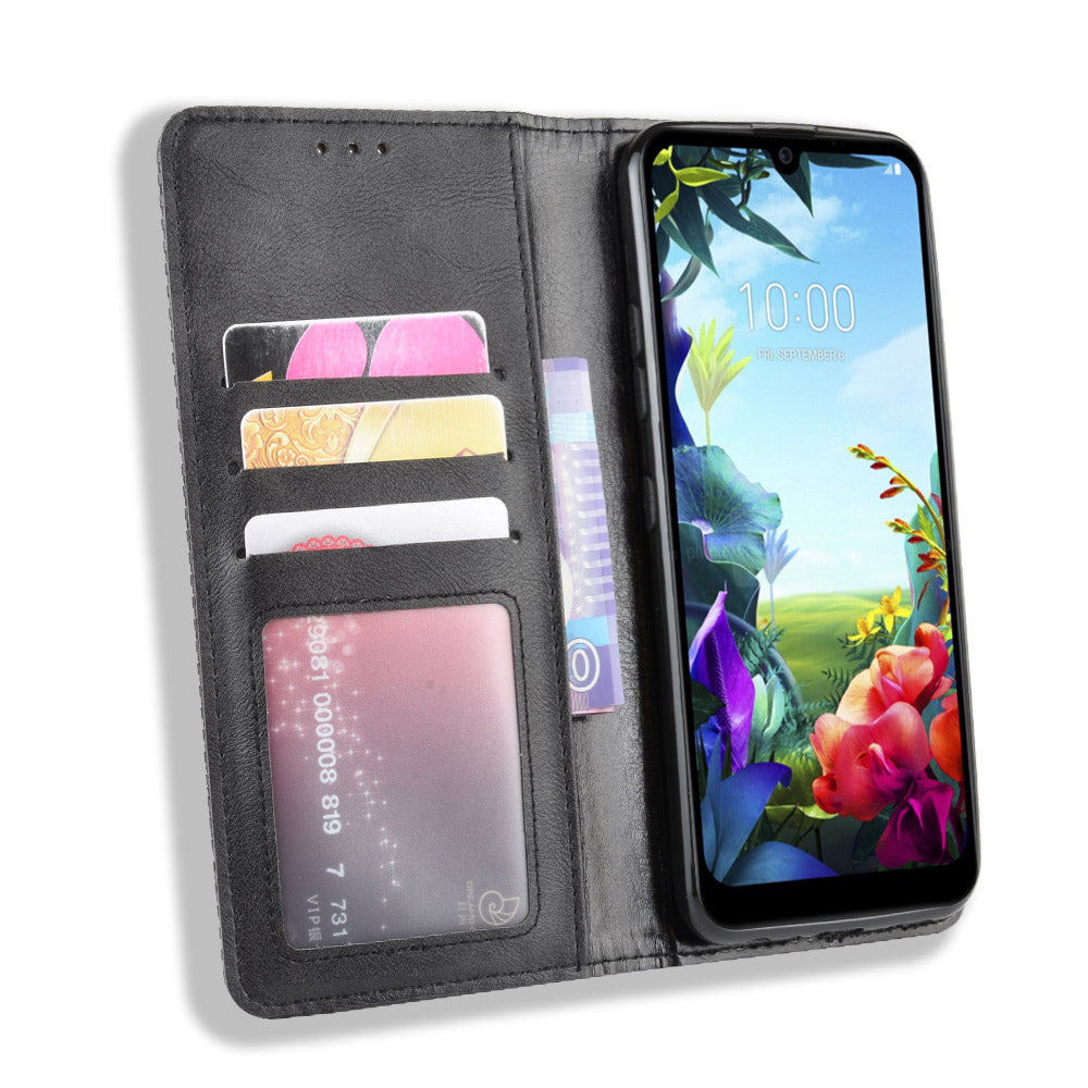 Vintage Style Leather Wallet Stand Case for LG K40S