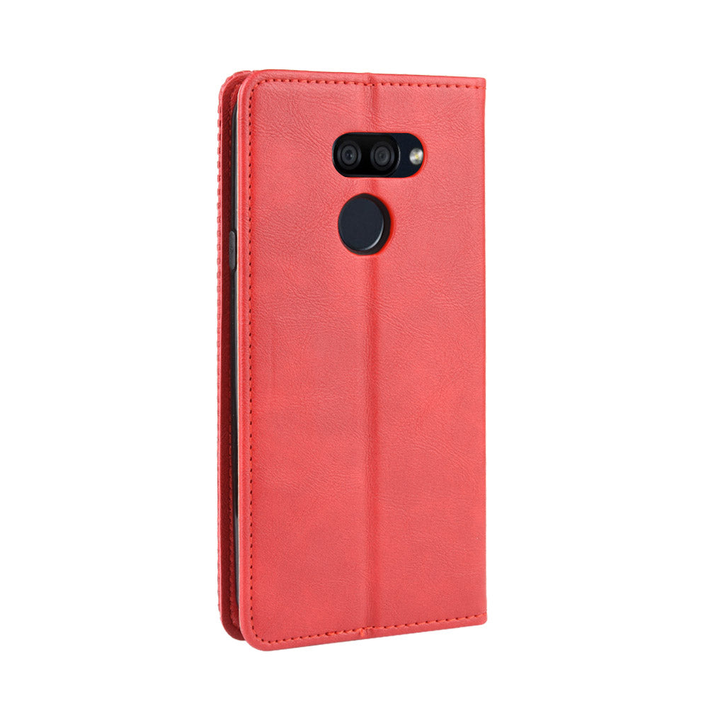 Vintage Style Leather Wallet Stand Case for LG K40S