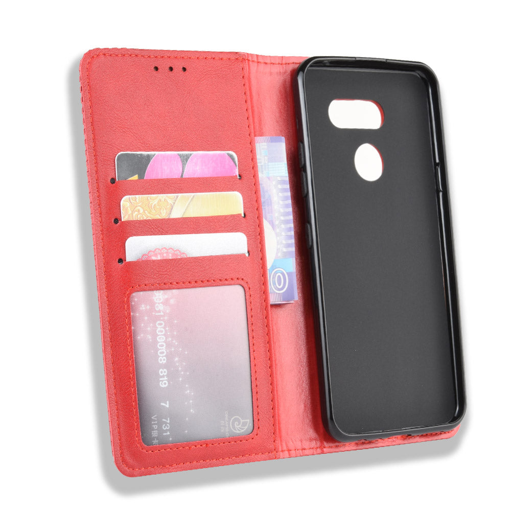 Vintage Style Leather Wallet Stand Case for LG K40S