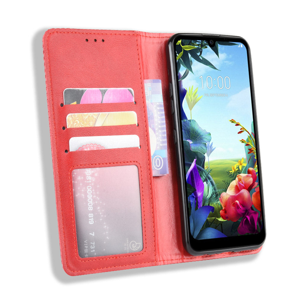 Vintage Style Leather Wallet Stand Case for LG K40S