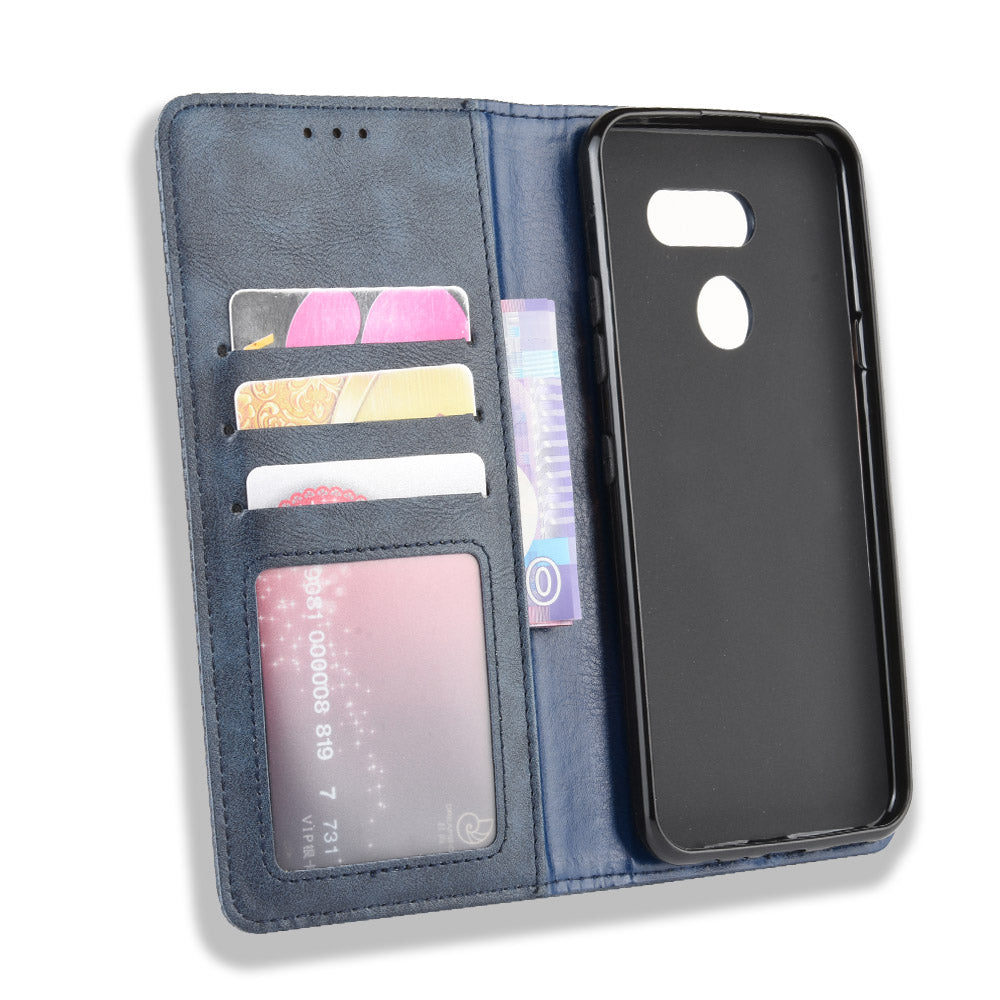 Vintage Style Leather Wallet Stand Case for LG K40S
