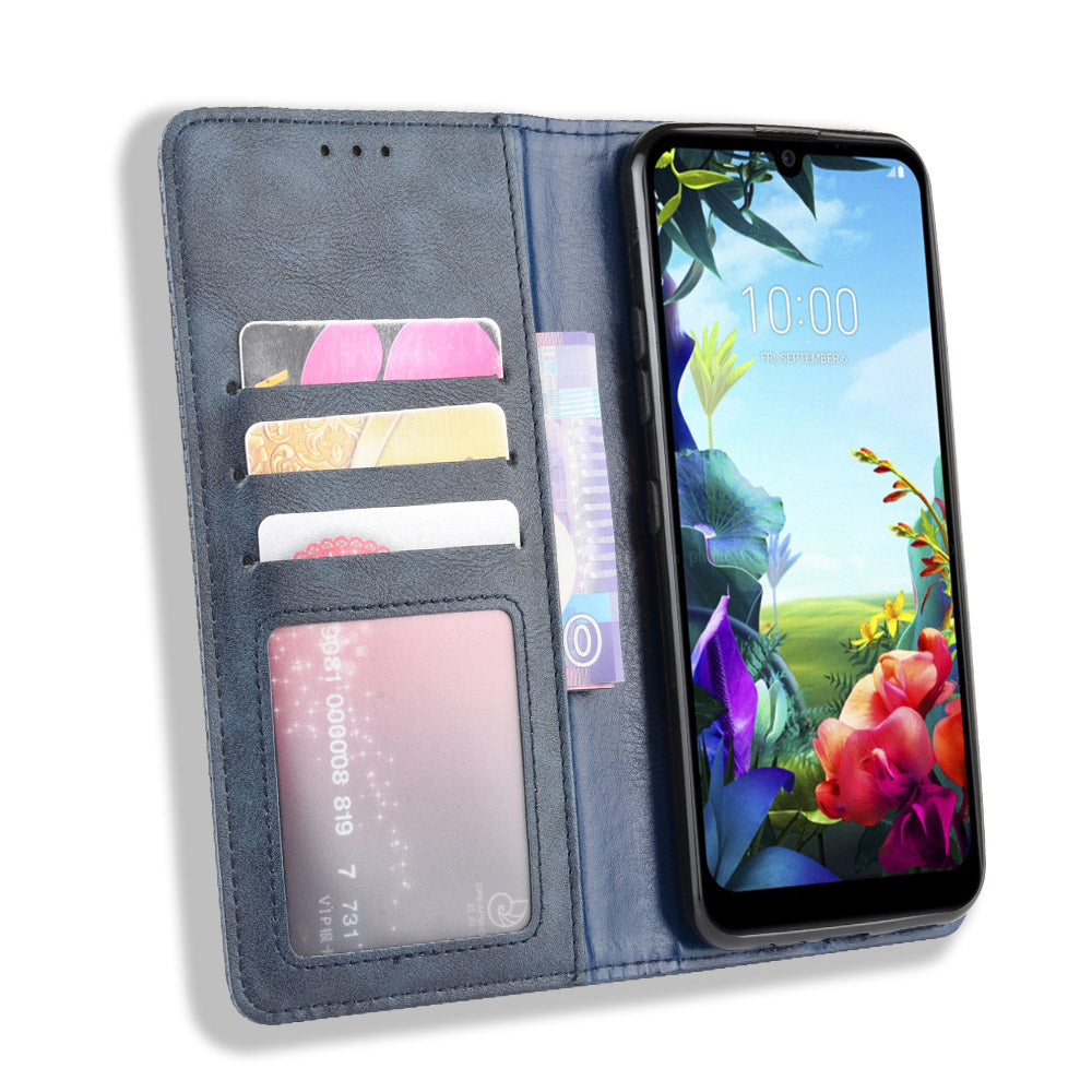 Vintage Style Leather Wallet Stand Case for LG K40S