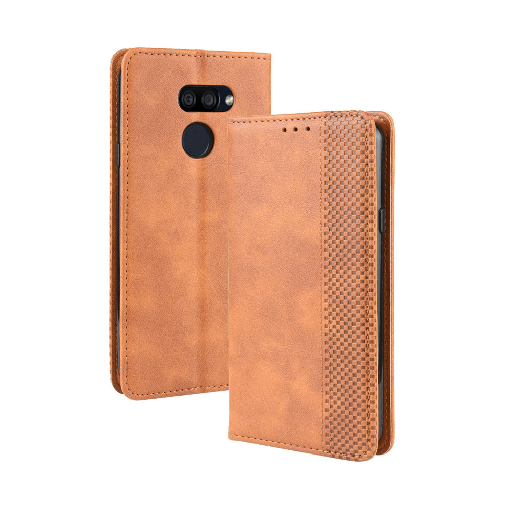 Vintage Style Leather Wallet Stand Case for LG K40S