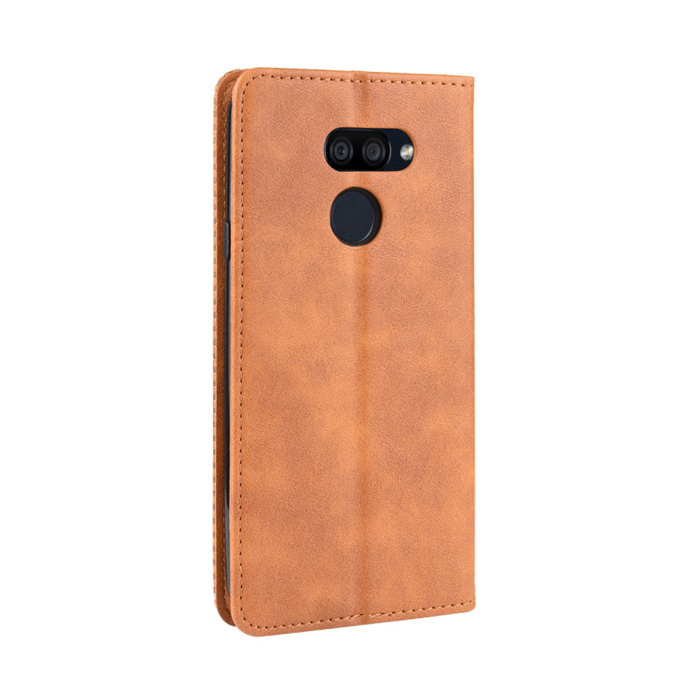 Vintage Style Leather Wallet Stand Case for LG K40S