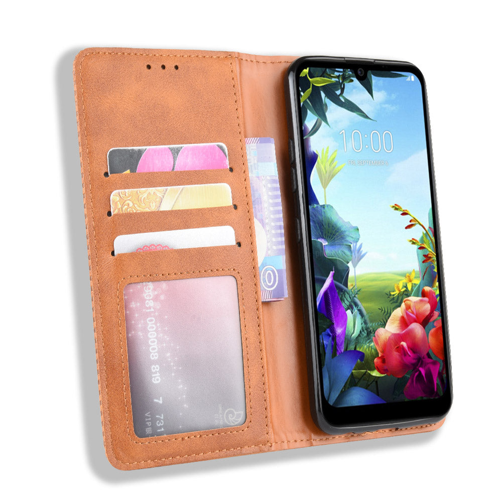 Vintage Style Leather Wallet Stand Case for LG K40S