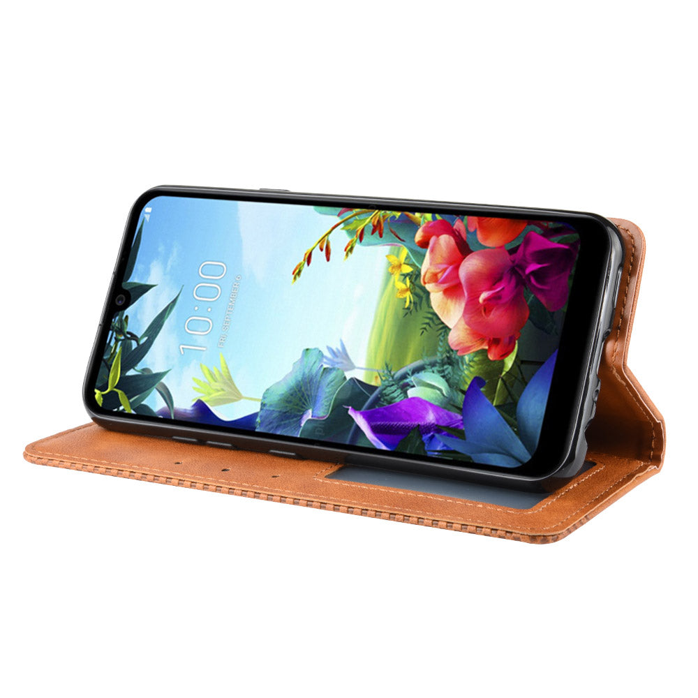 Vintage Style Leather Wallet Stand Case for LG K40S