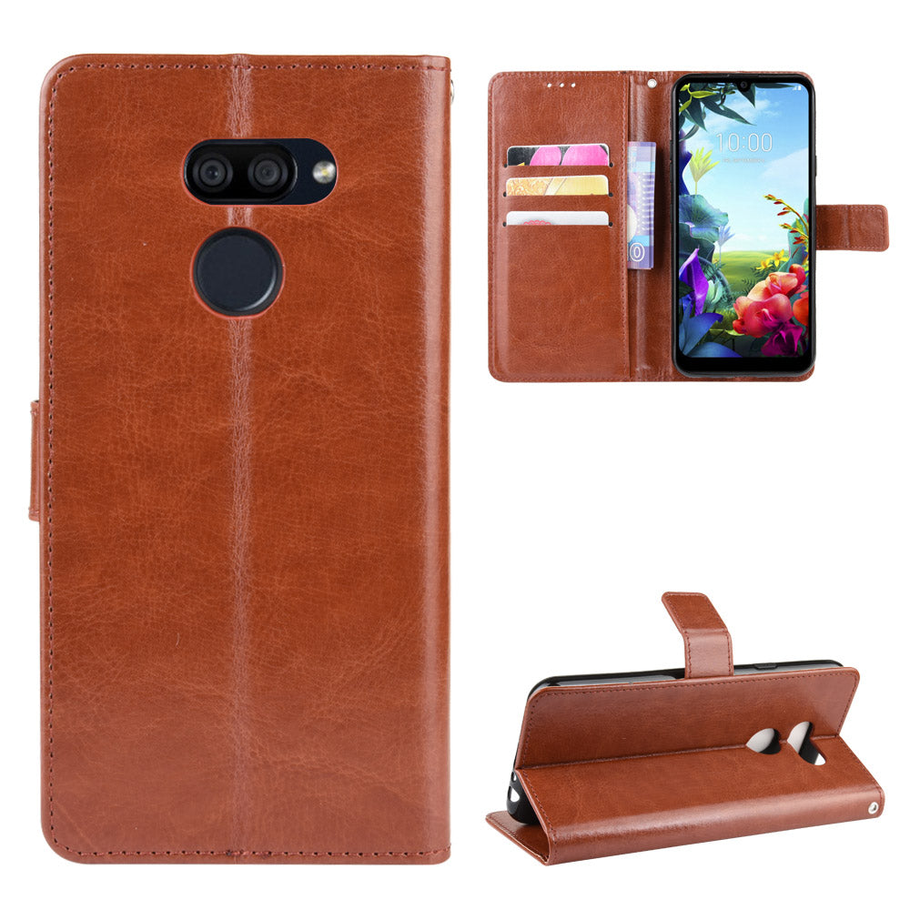 Crazy Horse Magnetic Leather Stand Case for LG K40S