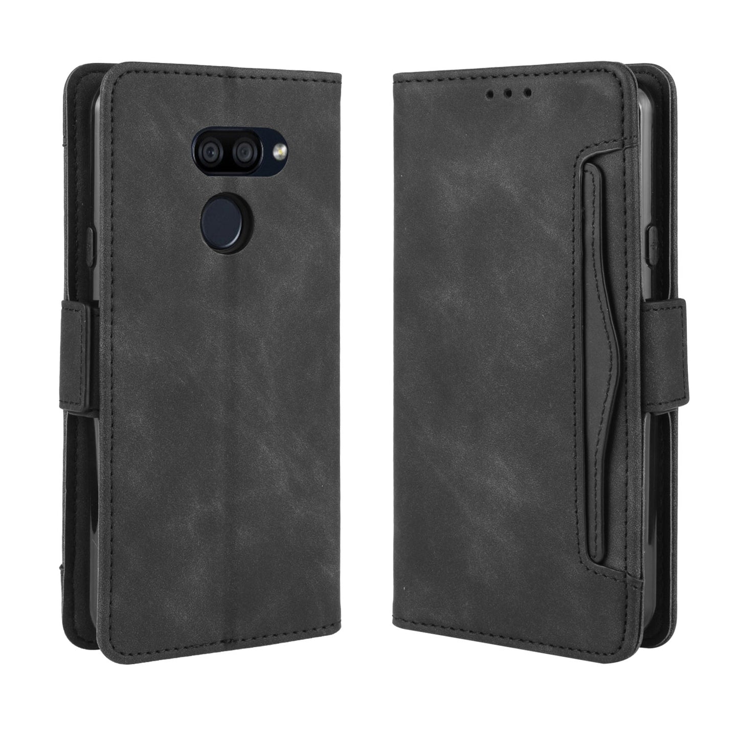 Wallet Stand Leather Protective Phone Case with Multiple Card Slots for LG K40S