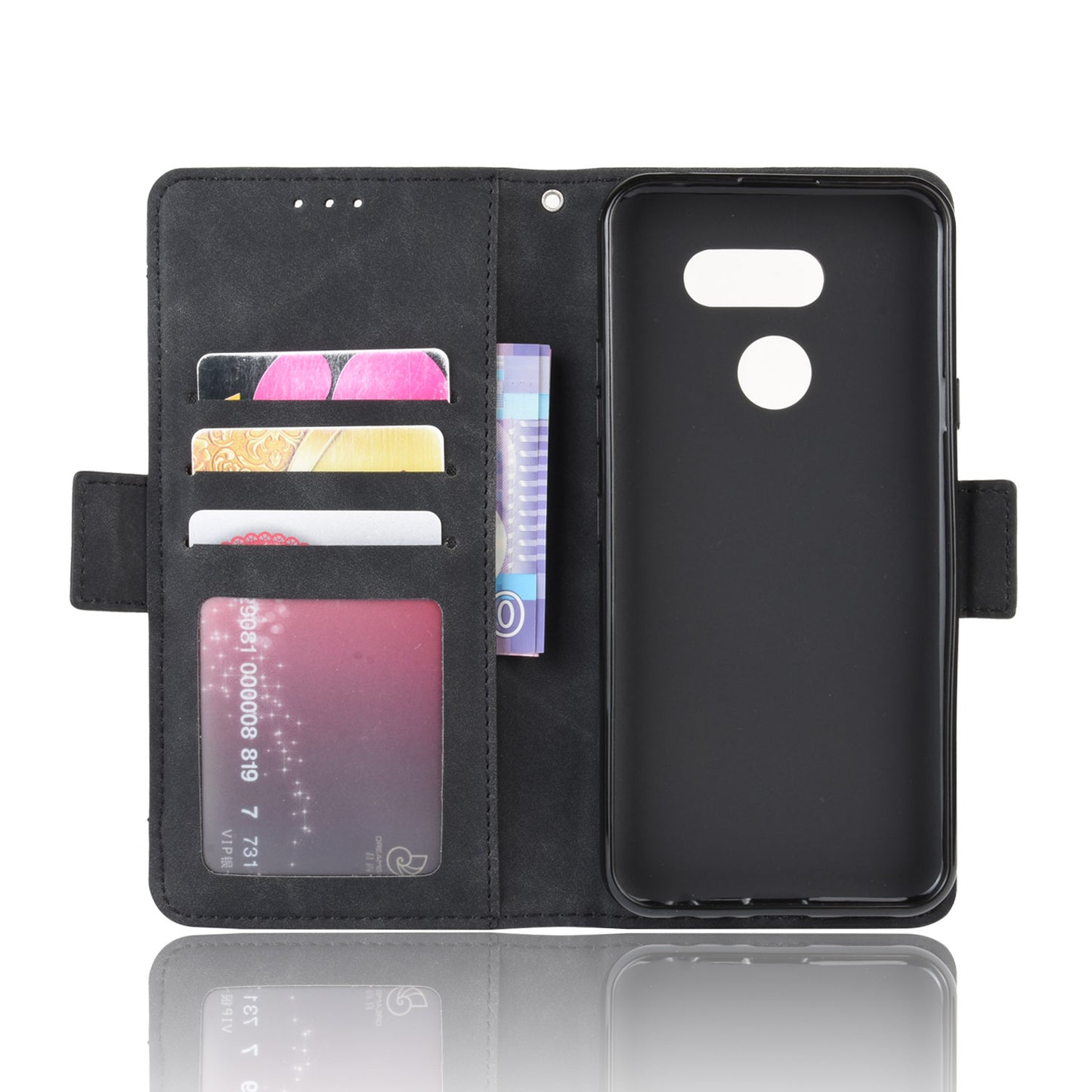 Wallet Stand Leather Protective Phone Case with Multiple Card Slots for LG K40S