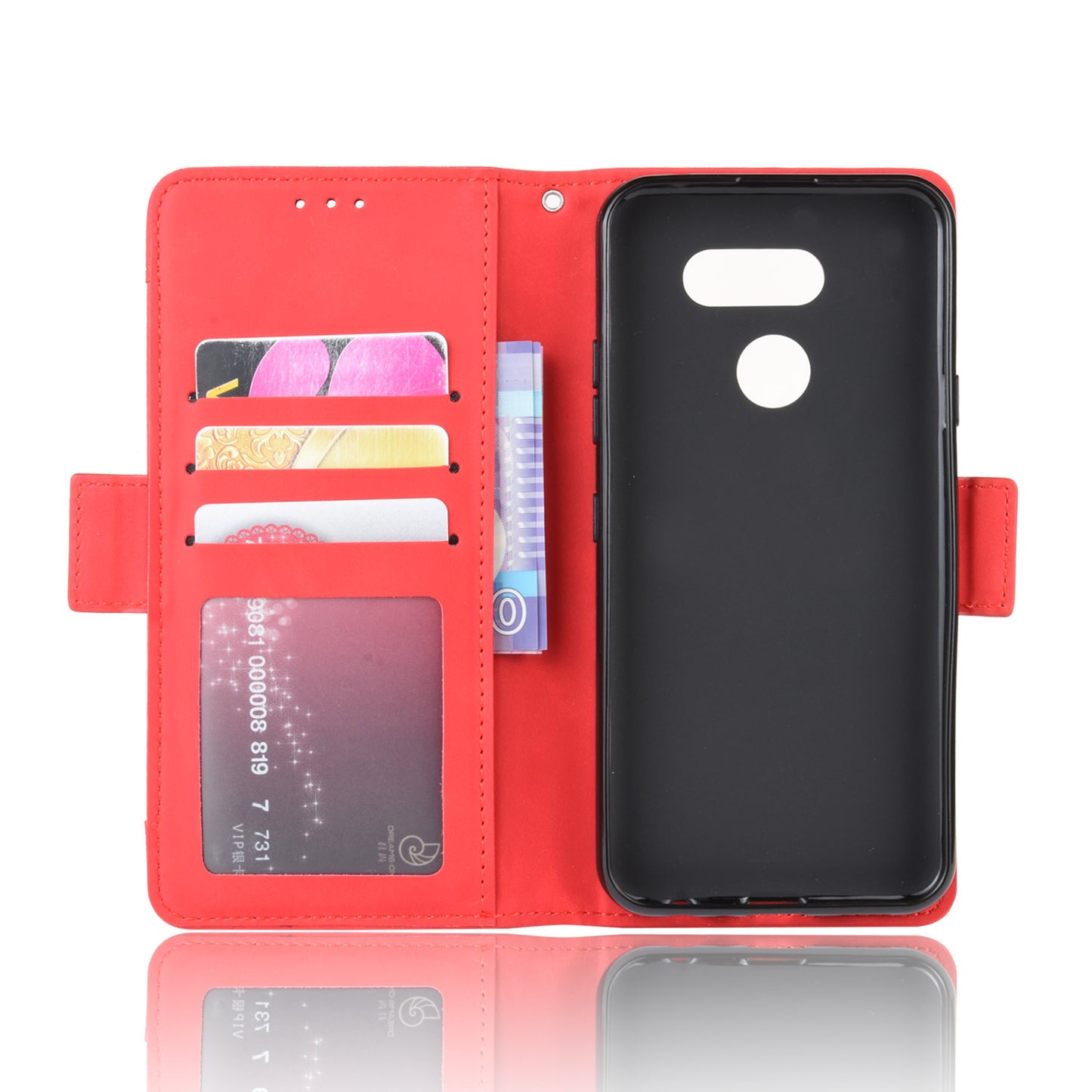 Wallet Stand Leather Protective Phone Case with Multiple Card Slots for LG K40S