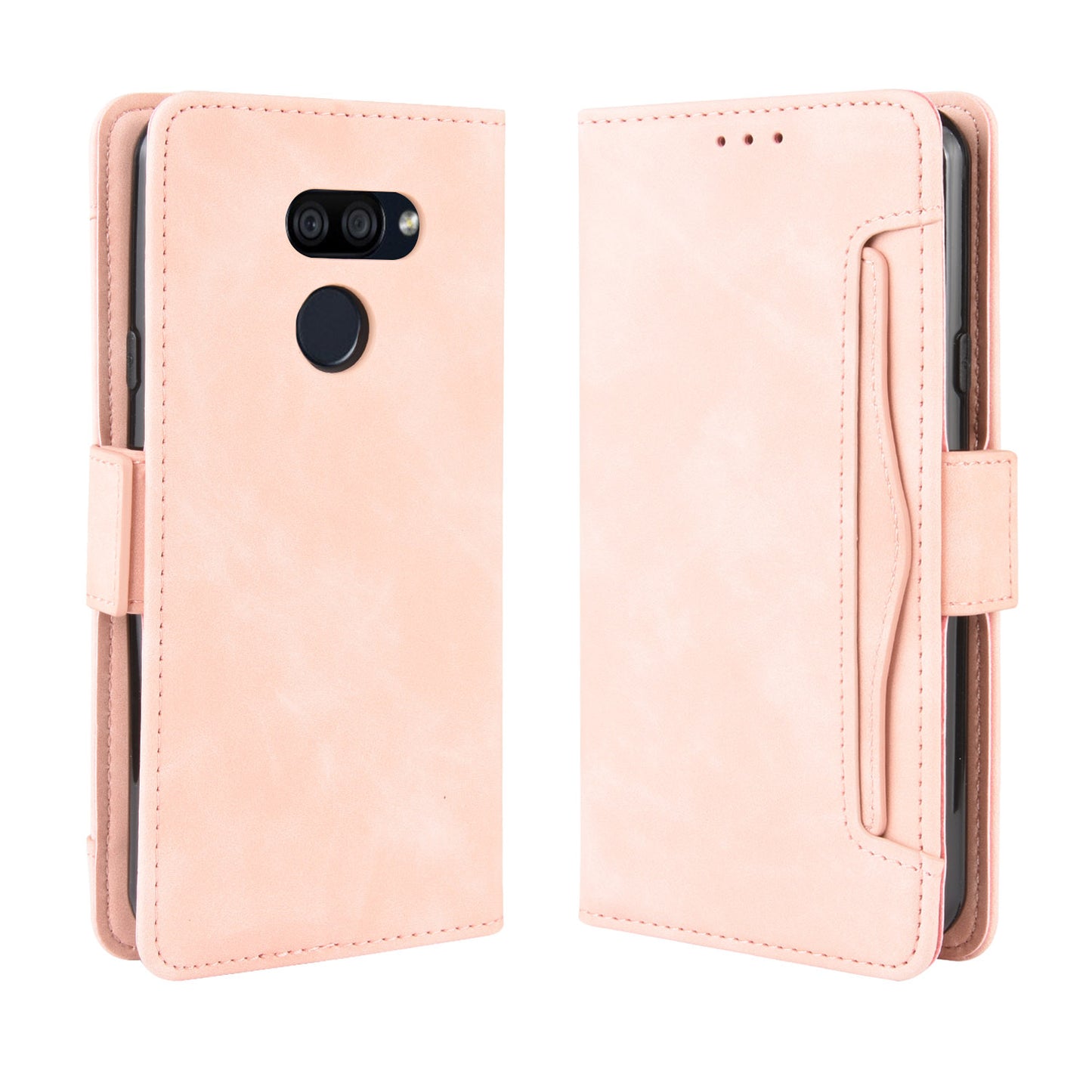 Wallet Stand Leather Protective Phone Case with Multiple Card Slots for LG K40S