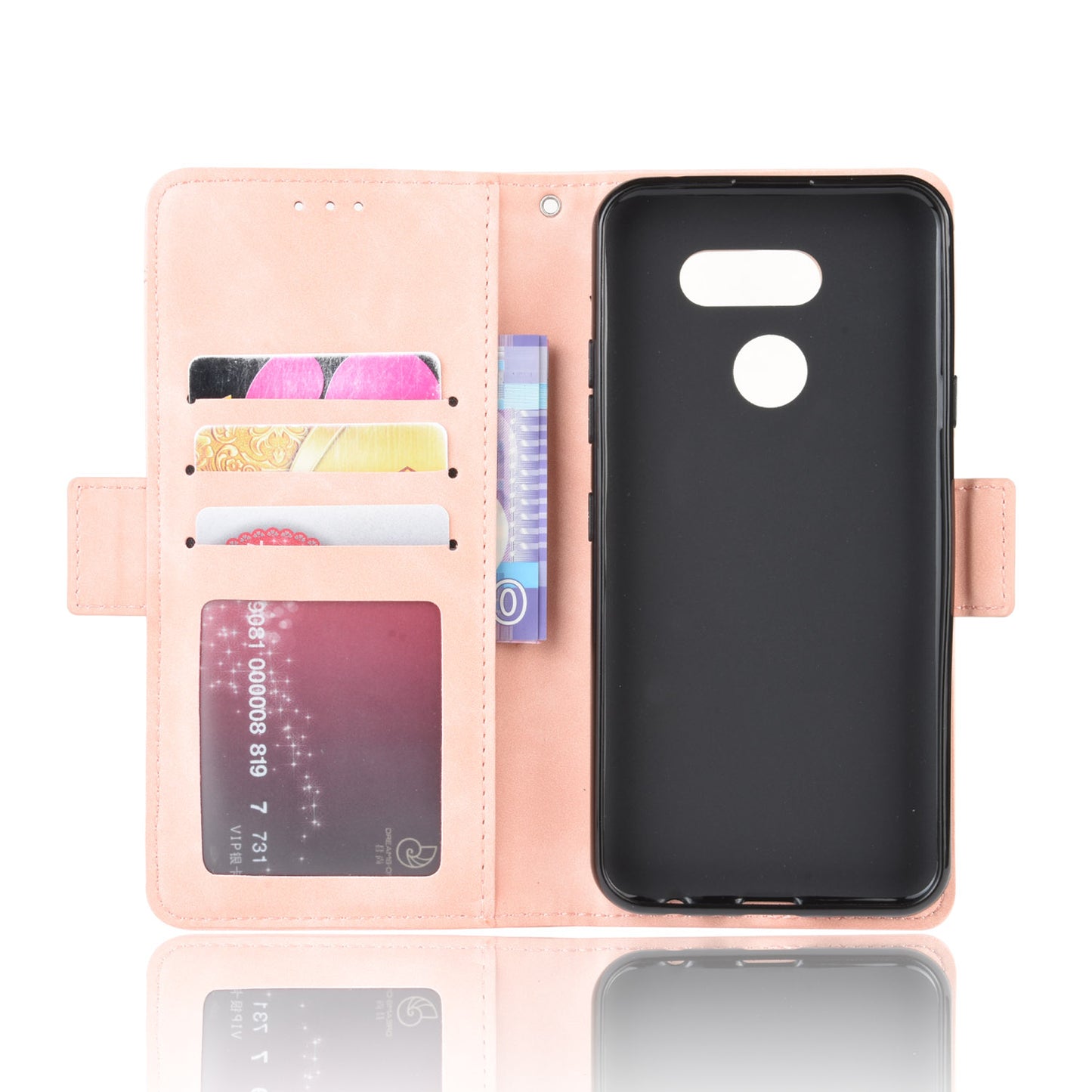 Wallet Stand Leather Protective Phone Case with Multiple Card Slots for LG K40S