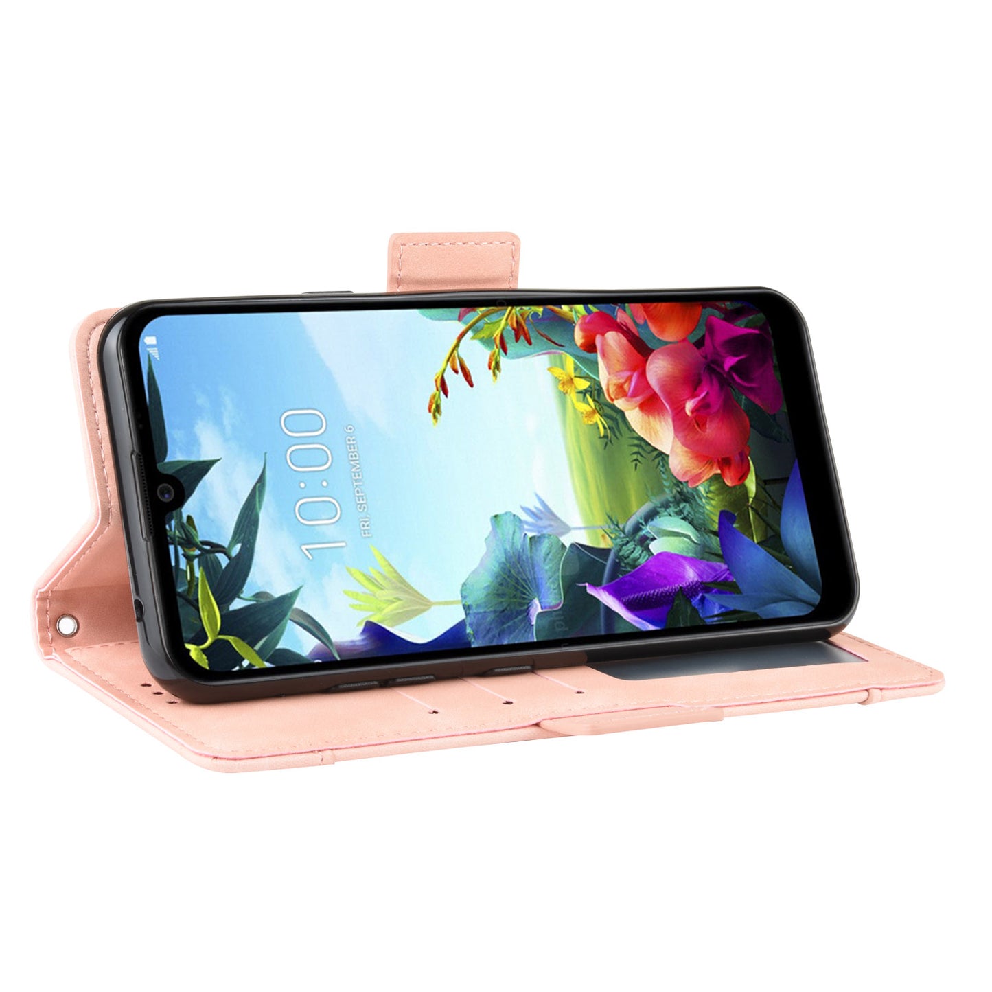 Wallet Stand Leather Protective Phone Case with Multiple Card Slots for LG K40S