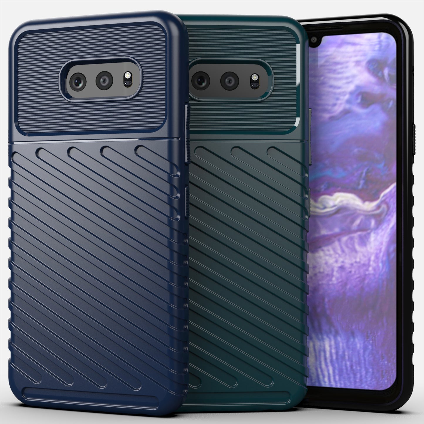 Thunder Series Unique Twill Texture Soft TPU Back Shell Case for LG G8X ThinQ