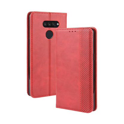 Retro Style PU Leather Stand Wallet Protective Cell Phone Case for LG K50S