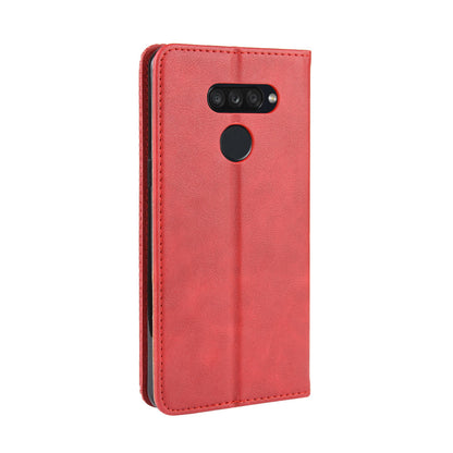Retro Style PU Leather Stand Wallet Protective Cell Phone Case for LG K50S