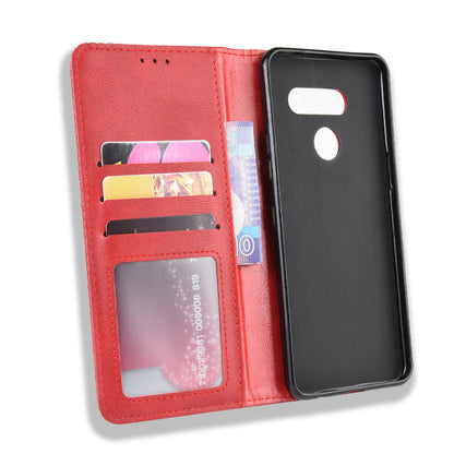 Retro Style PU Leather Stand Wallet Protective Cell Phone Case for LG K50S