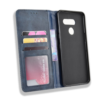 Retro Style PU Leather Stand Wallet Protective Cell Phone Case for LG K50S