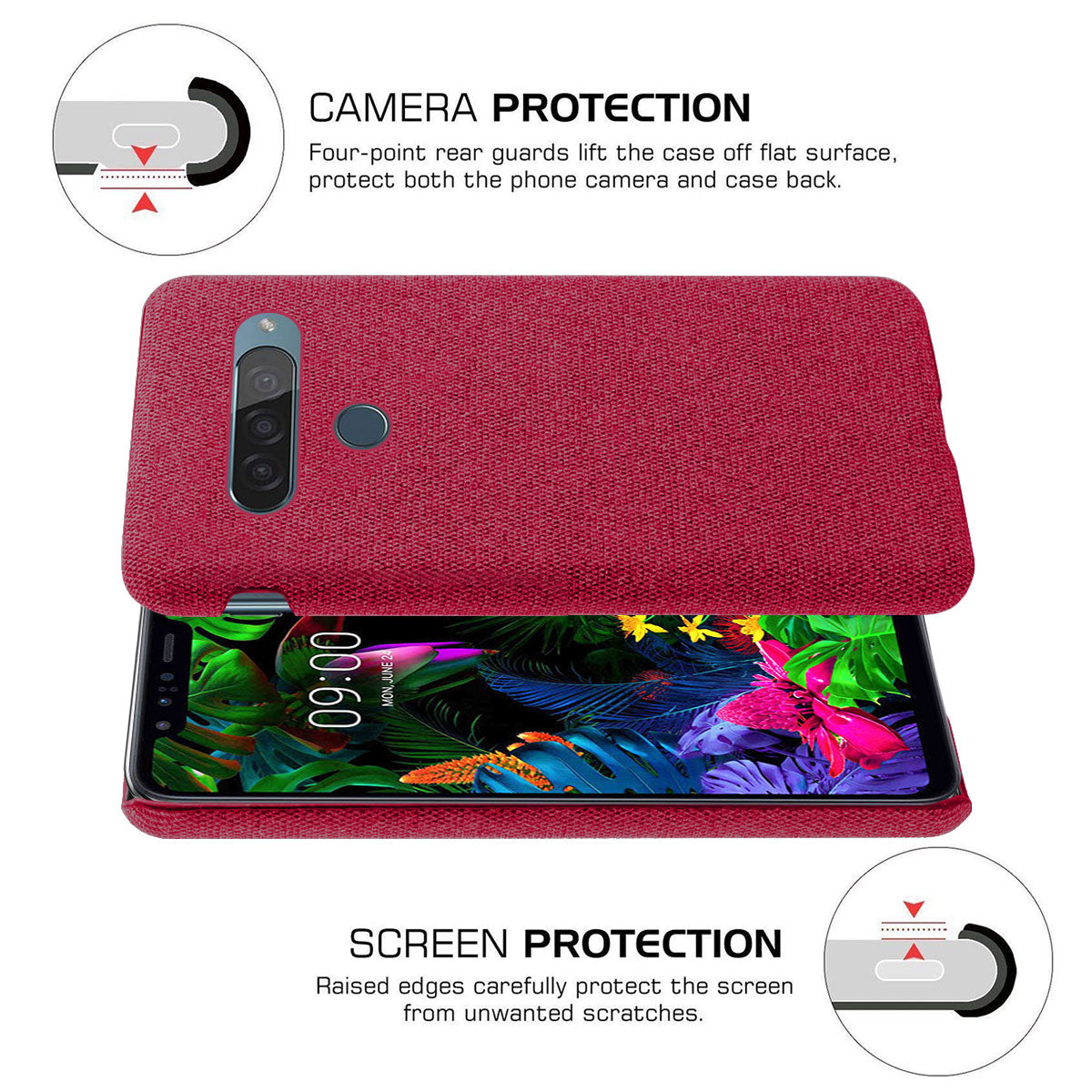 KSQ Cloth Coated PC Mobile Protective Phone Case Cover for LG G8s ThinQ