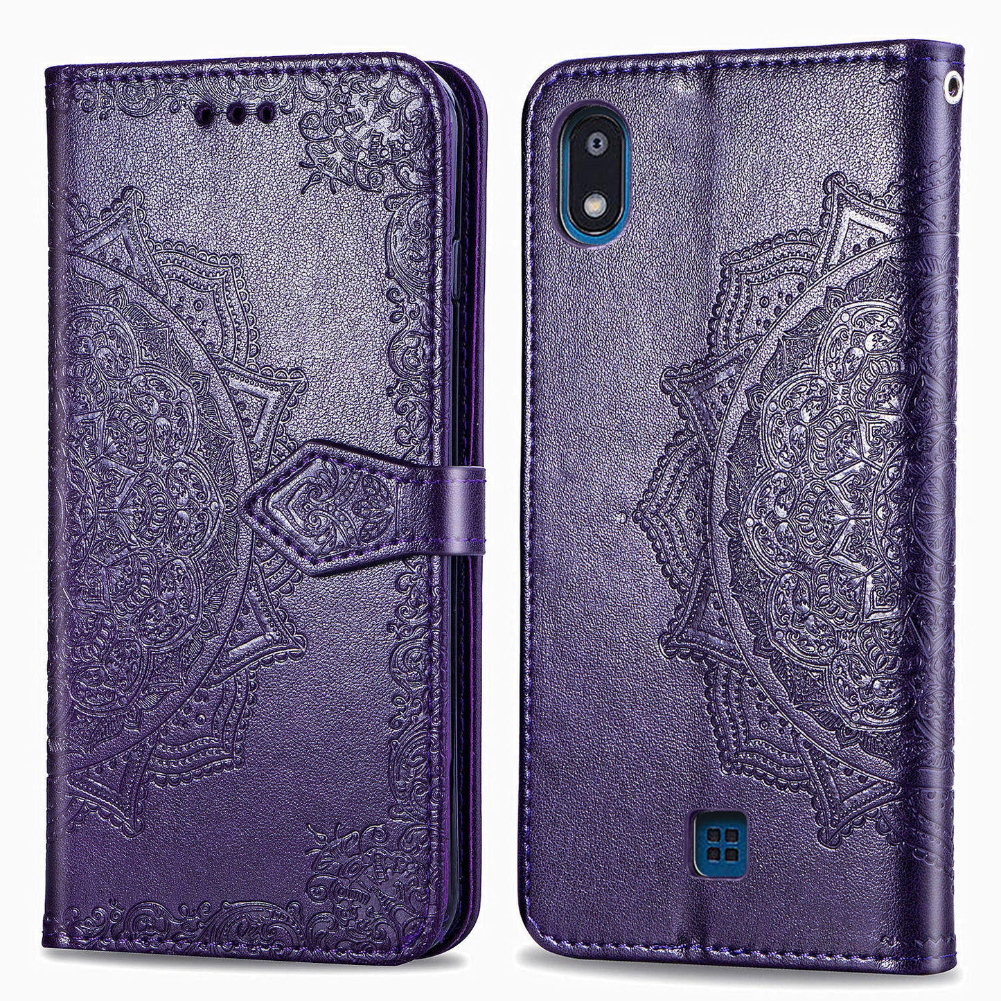 Embossed Mandala Flower Wallet Leather Stand Phone Cover for LG K20 (2019)