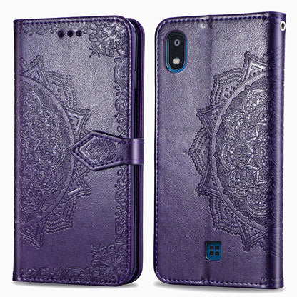Embossed Mandala Flower Wallet Leather Stand Phone Cover for LG K20 (2019)