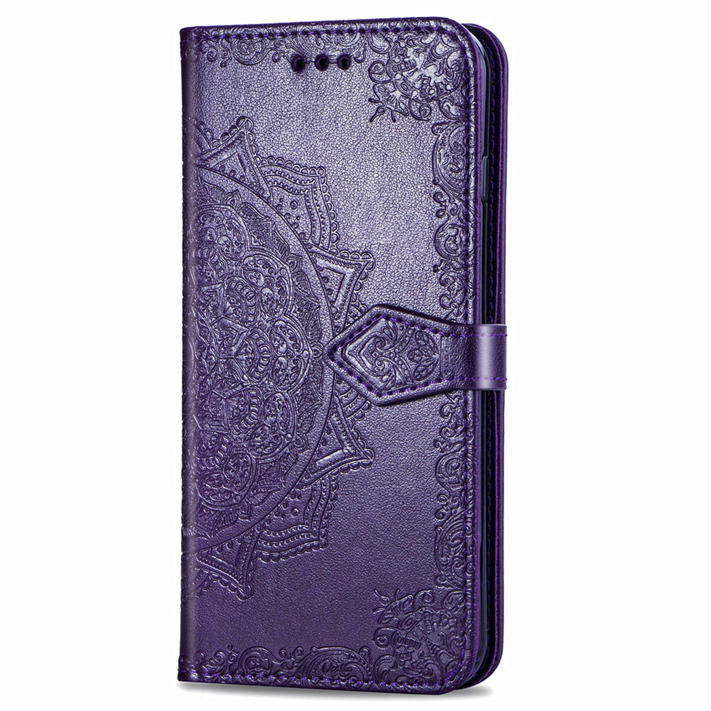Embossed Mandala Flower Wallet Leather Stand Phone Cover for LG K20 (2019)